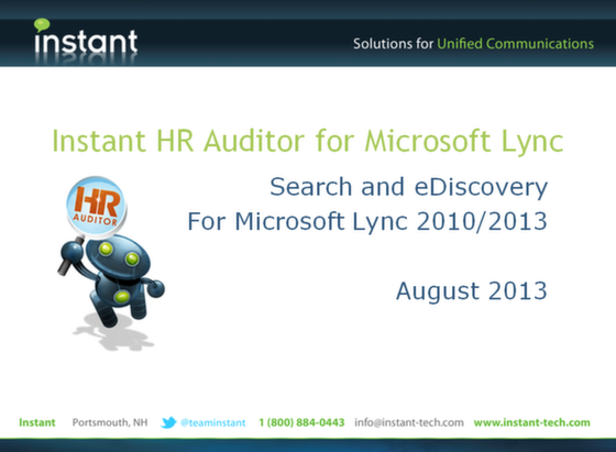 HR Auditor for Microsoft Lync